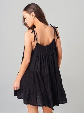 HONORINE | S | Peri Flounce Tiered Tie-Shoulder Spaghetti Strap Sundress